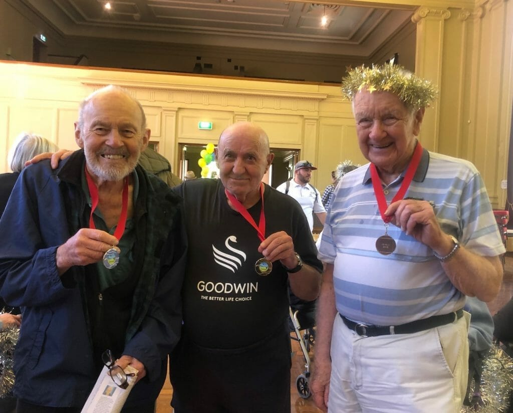Winners with their medals (from left) Larry Larmour, Marco Falzarano and David McConnell.
